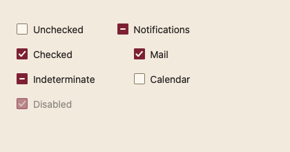Checkbox 浅色主题渲染快照