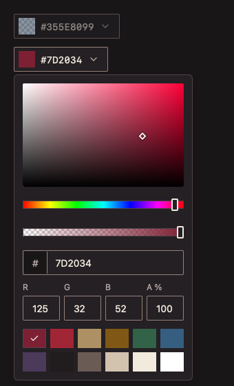 ColorPicker 深色主题渲染快照