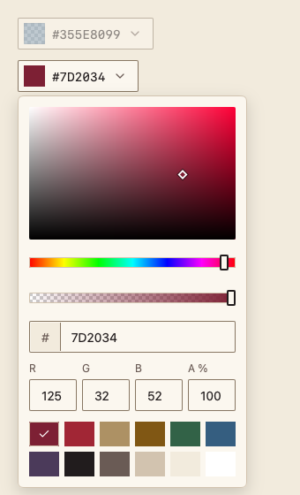 ColorPicker 浅色主题渲染快照