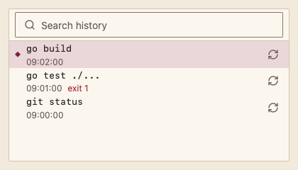 CommandHistory 浅色主题渲染快照