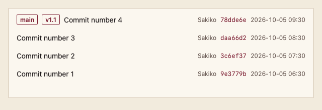 CommitList 浅色主题渲染快照