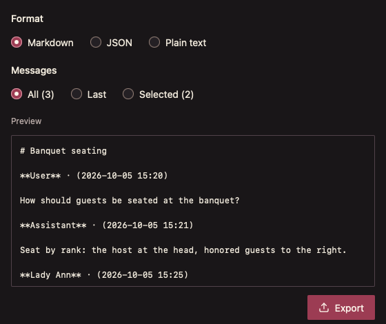 ConversationExport 深色主题渲染快照