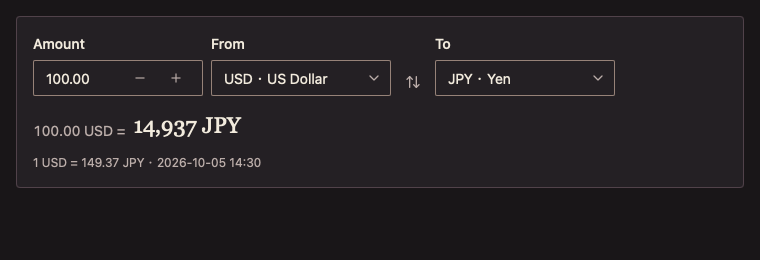 CurrencyConverter 深色主题渲染快照