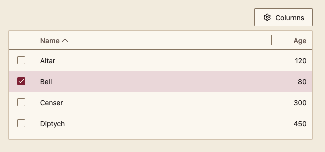DataTable 浅色主题渲染快照