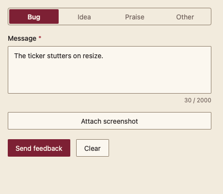 FeedbackWidget 浅色主题渲染快照