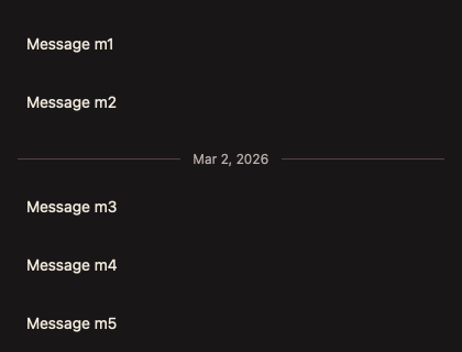 MessageList 深色主题渲染快照