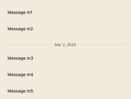 MessageList 浅色主题渲染快照