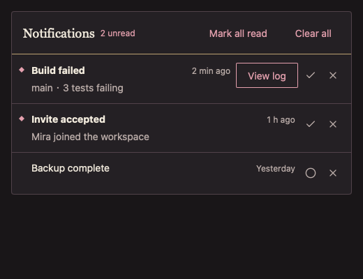 NotificationCenter 深色主题渲染快照