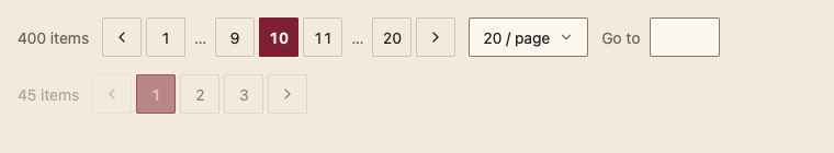 Pagination 浅色主题渲染快照
