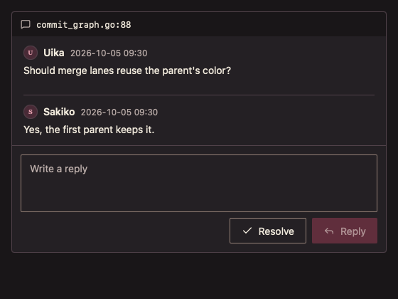 ReviewComment 深色主题渲染快照