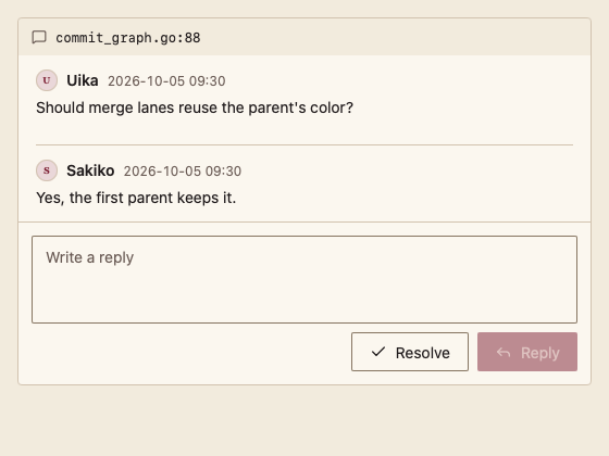 ReviewComment 浅色主题渲染快照