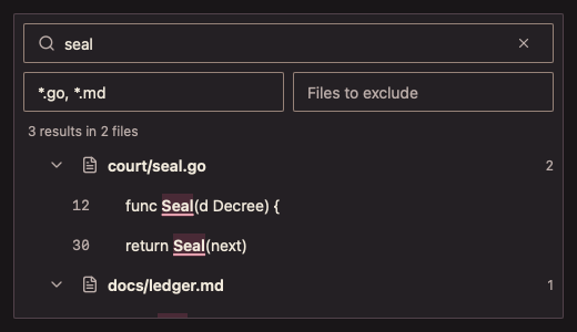 SearchPanel 深色主题渲染快照