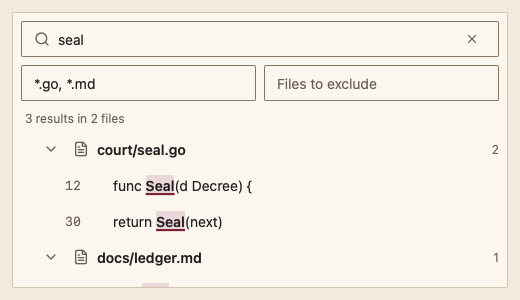 SearchPanel 浅色主题渲染快照