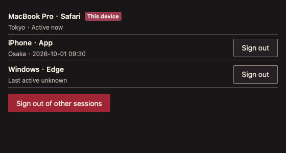 SessionList 深色主题渲染快照