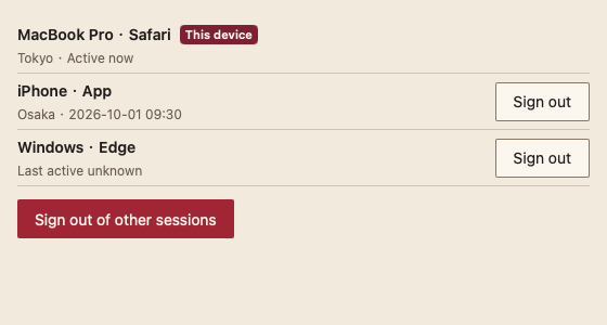 SessionList 浅色主题渲染快照