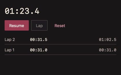 Stopwatch 深色主题渲染快照