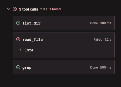 ToolCallGroup 深色主题渲染快照