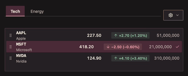 Watchlist 深色主题渲染快照
